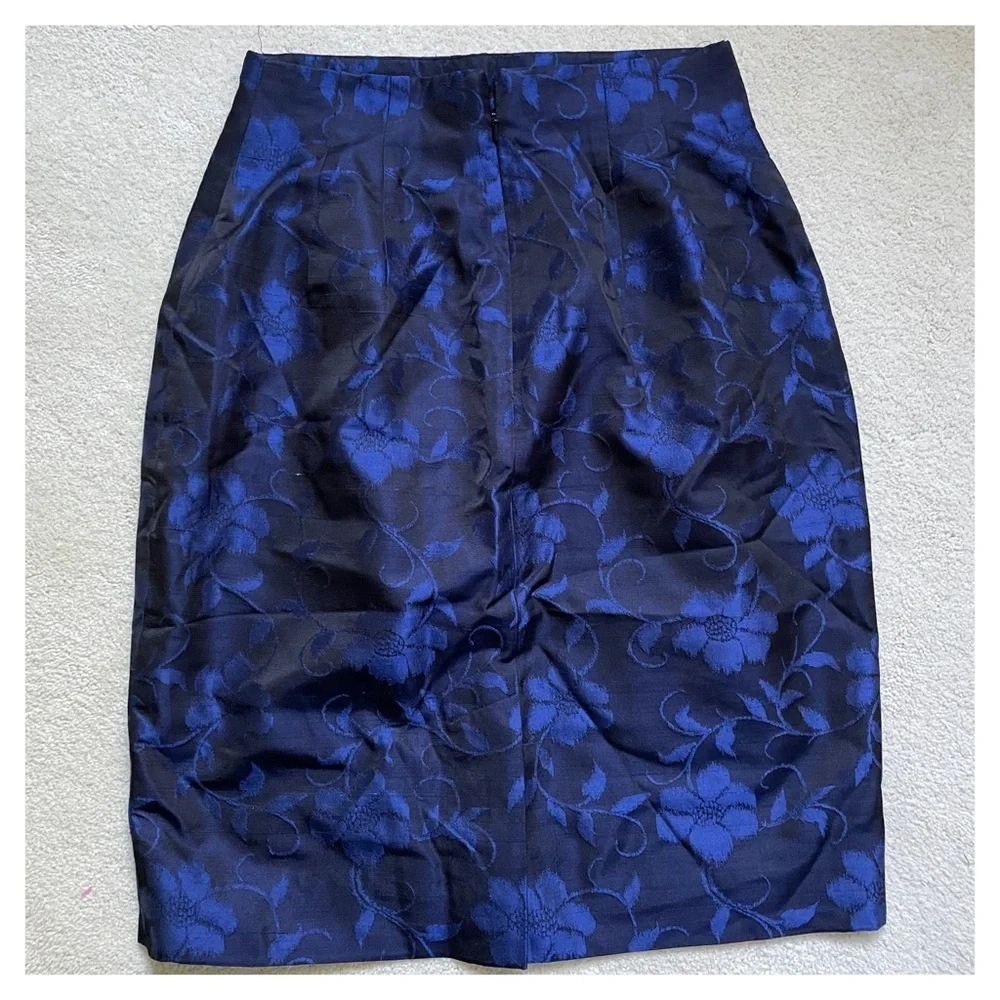 DANA BUCHMAN SILK BROCADE SKIRT - Picture 2 of 7